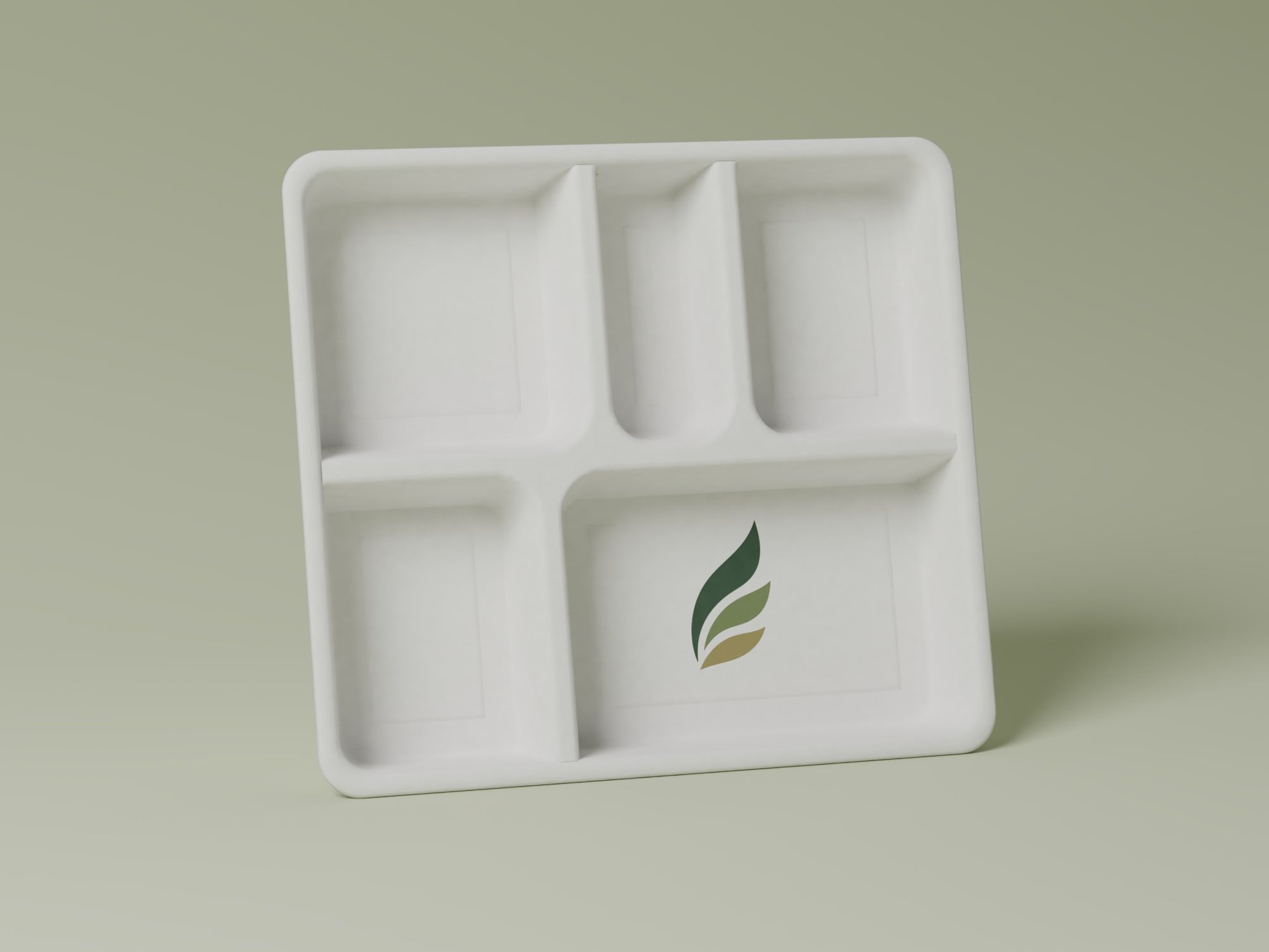 5-Compartment Deep Meal Tray, front view