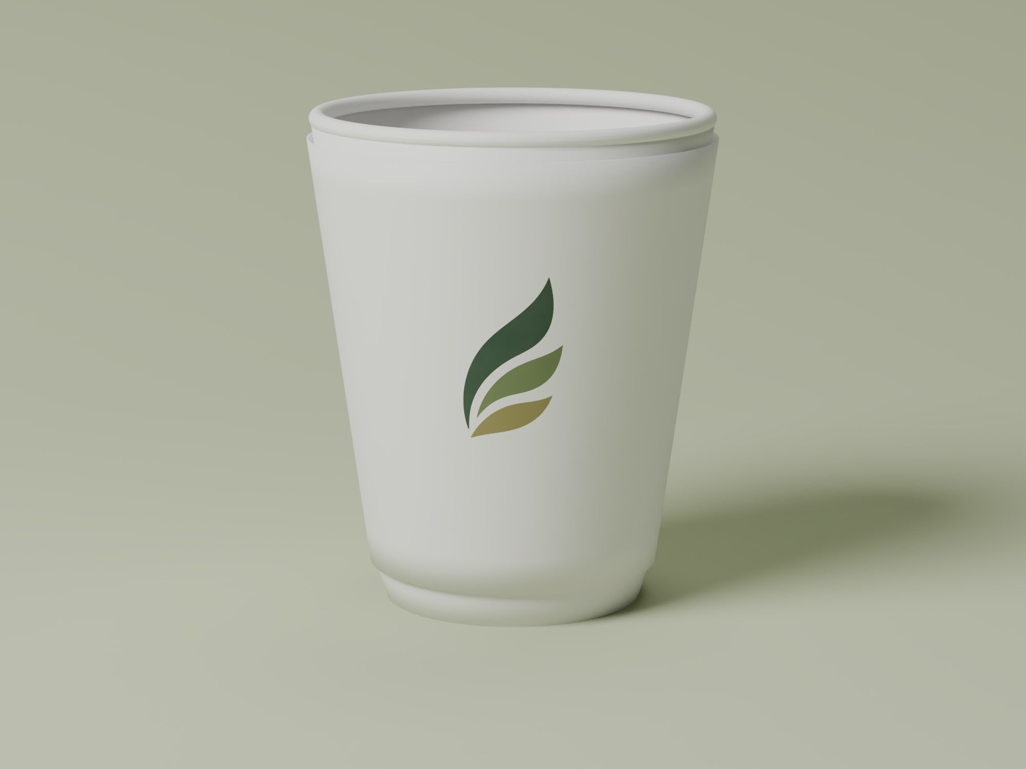 Double Wall Paper Cups, White, front view
