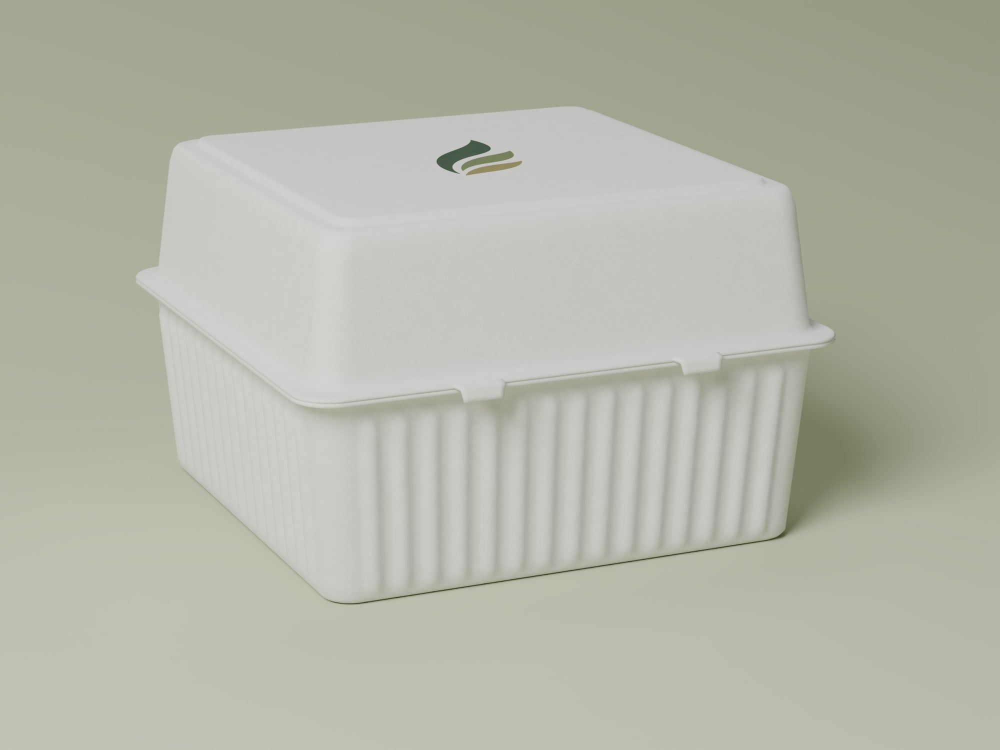 9×9 3-Compartment Clamshell, front view