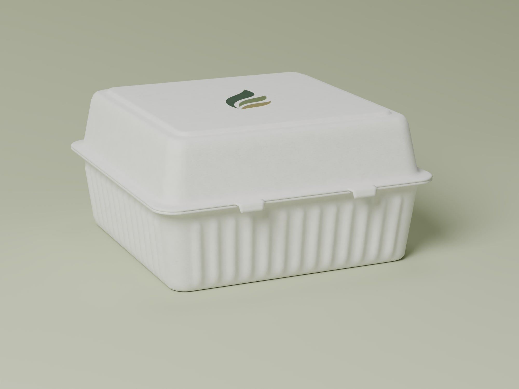 8×8 3-Compartment Clamshell, front view