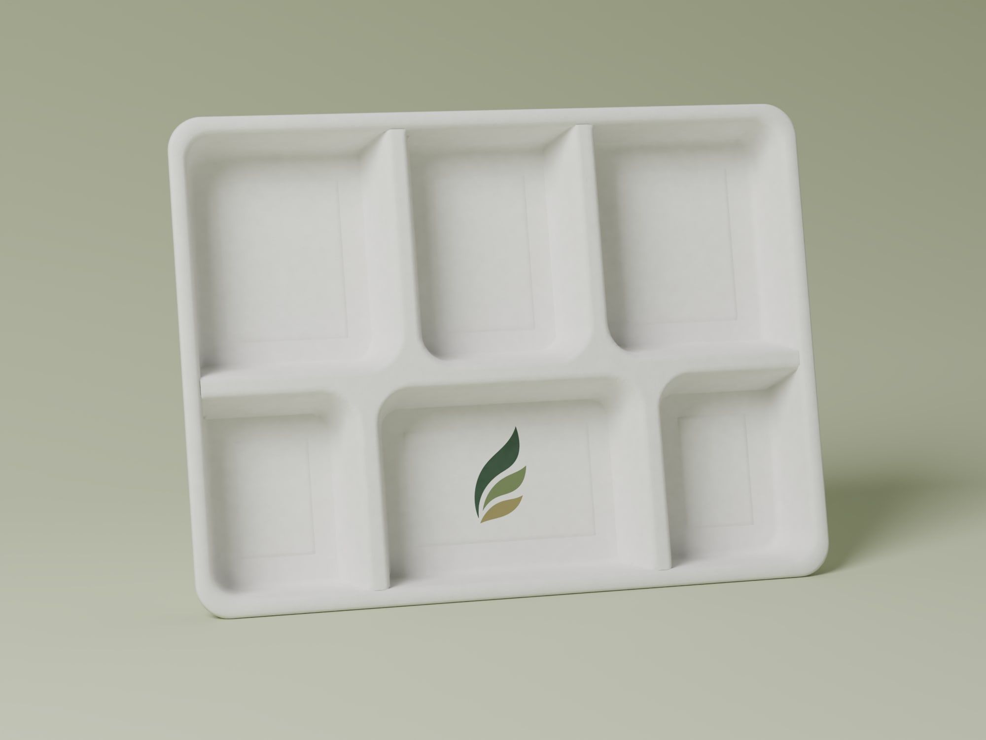 6-Compartment Meal Tray, front view