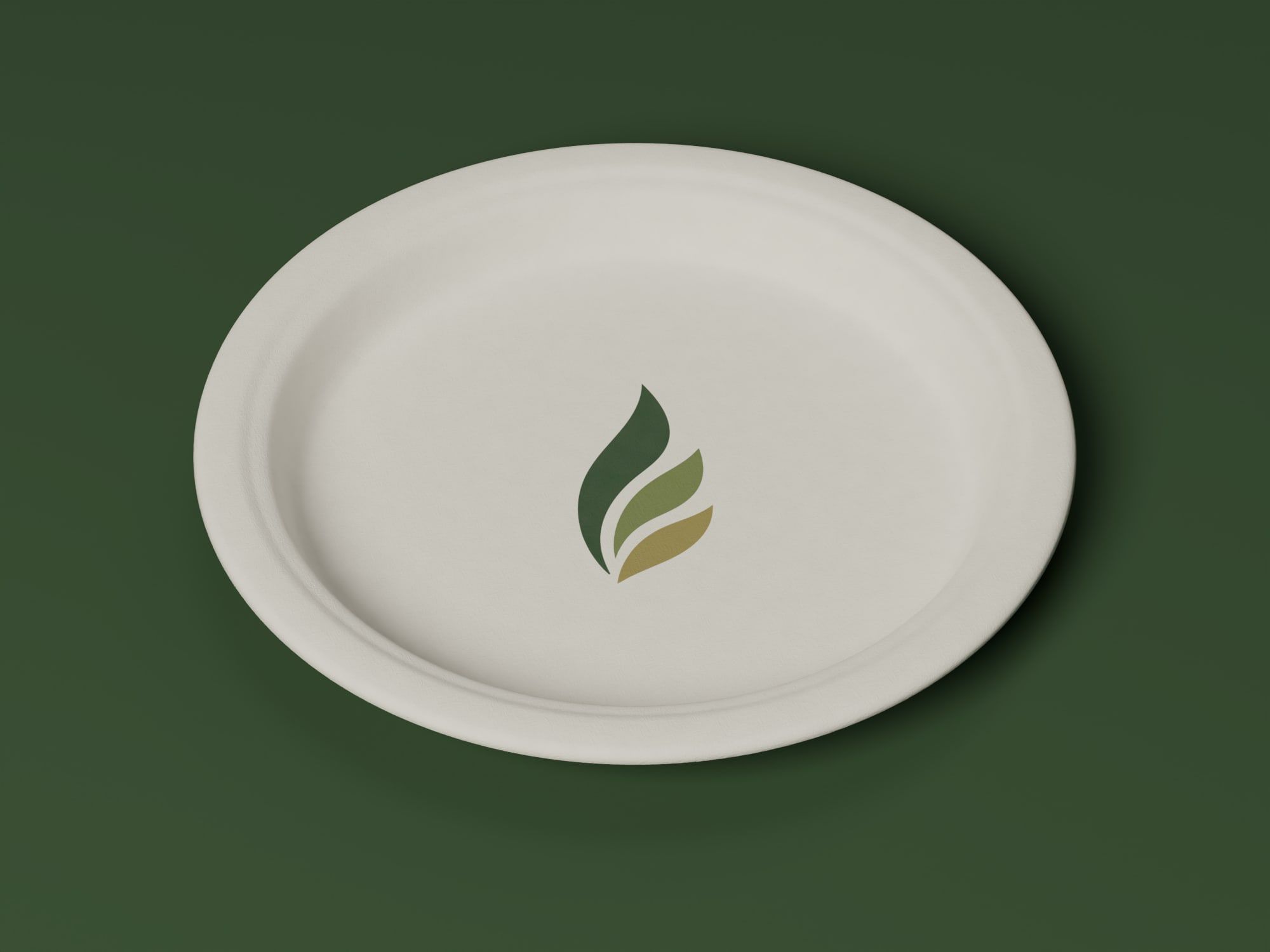 7" Round Plain Plate, angled view