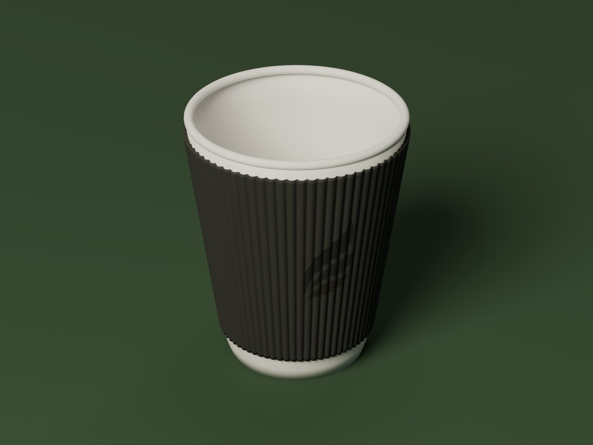 Ripple Wall Paper Cups, Black, angled view
