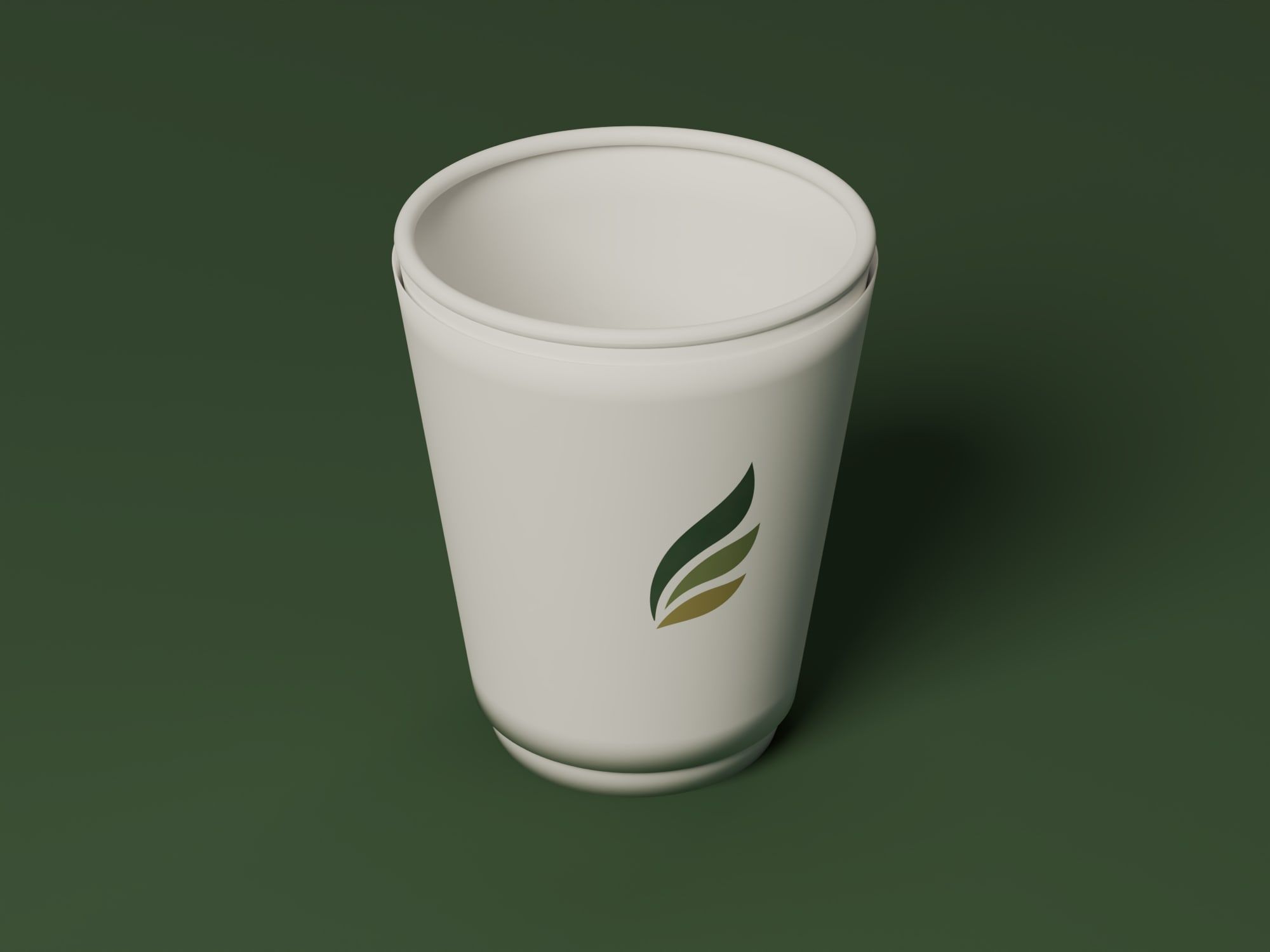 Double Wall Paper Cups, White, angled view