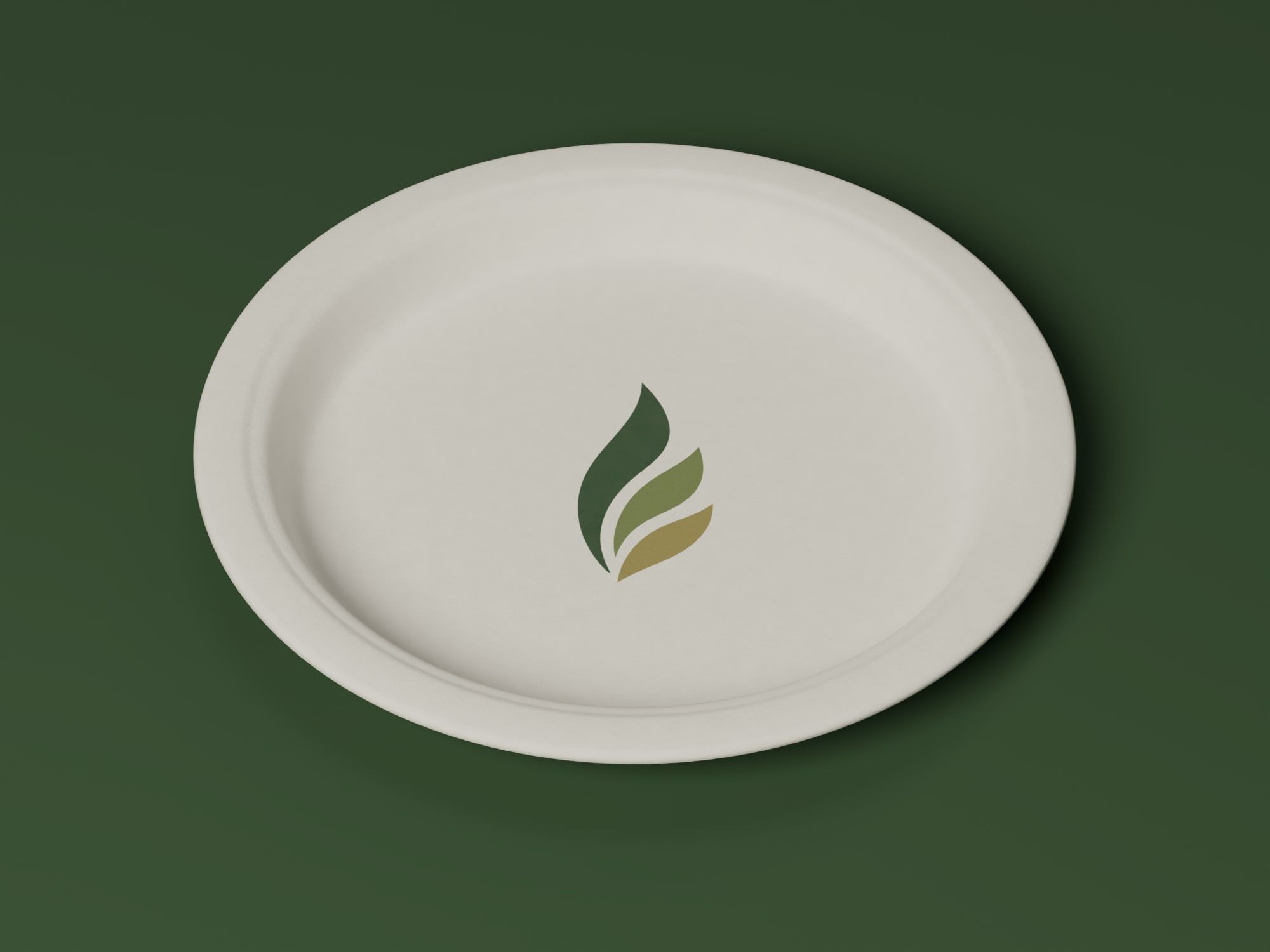 9" Round Plain Plate, angled view