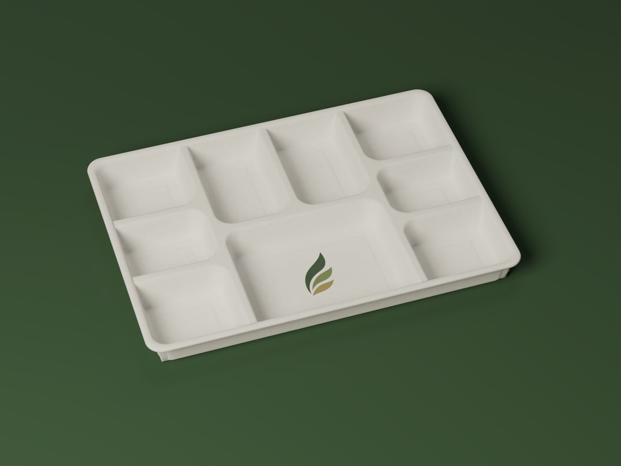 9-Compartment Meal Tray, angled view
