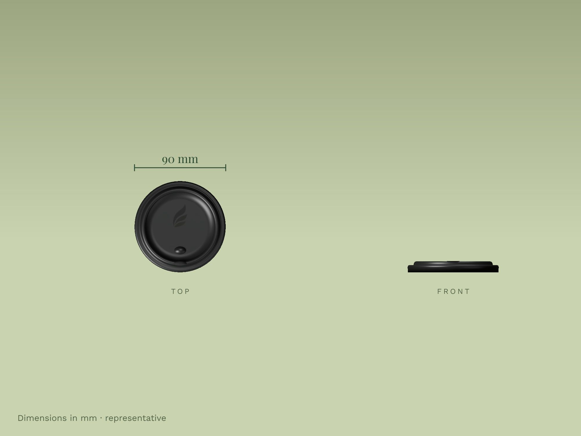 Sipper Lids, dimensions in mm