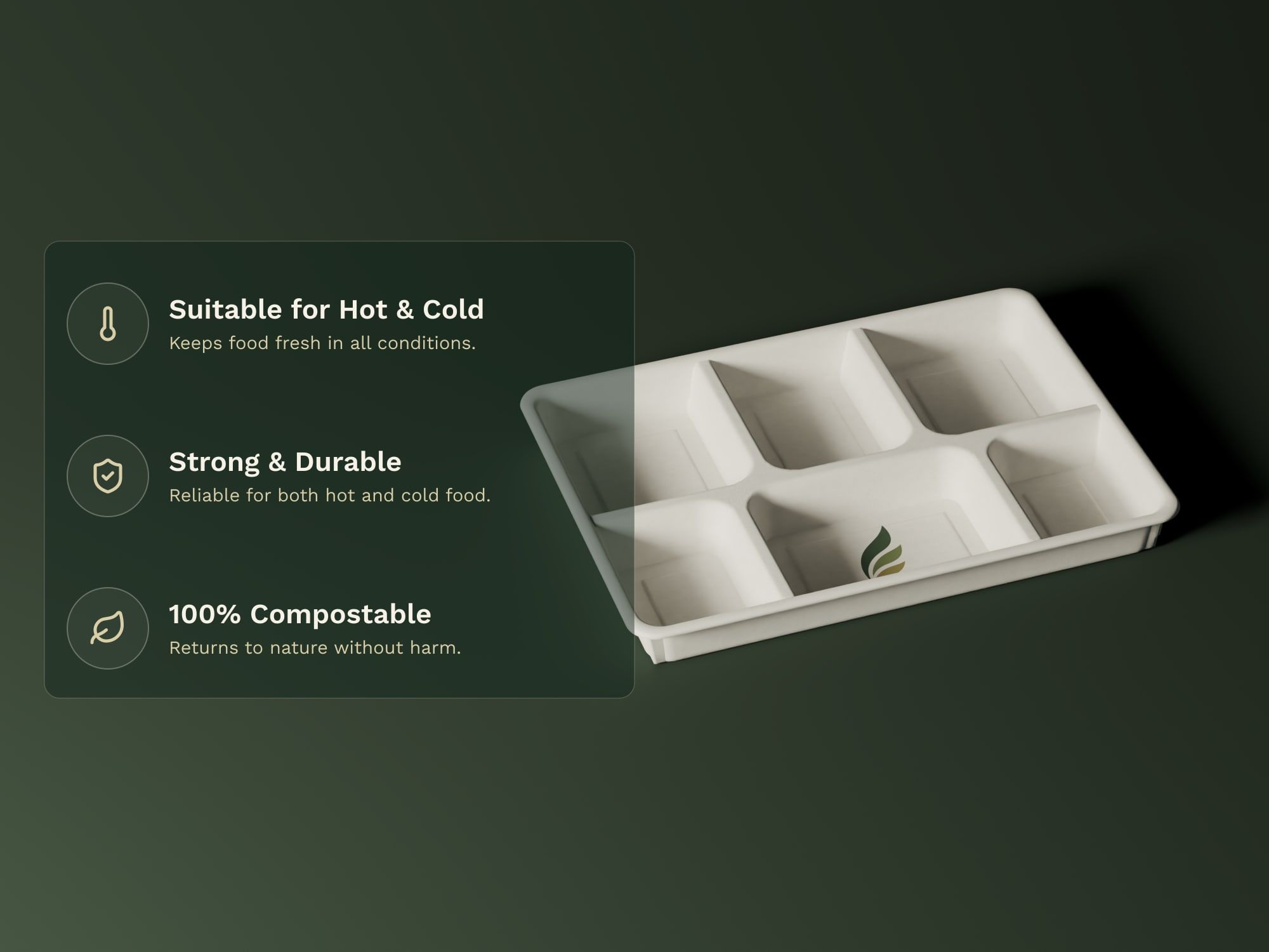 6-Compartment Meal Tray, key features
