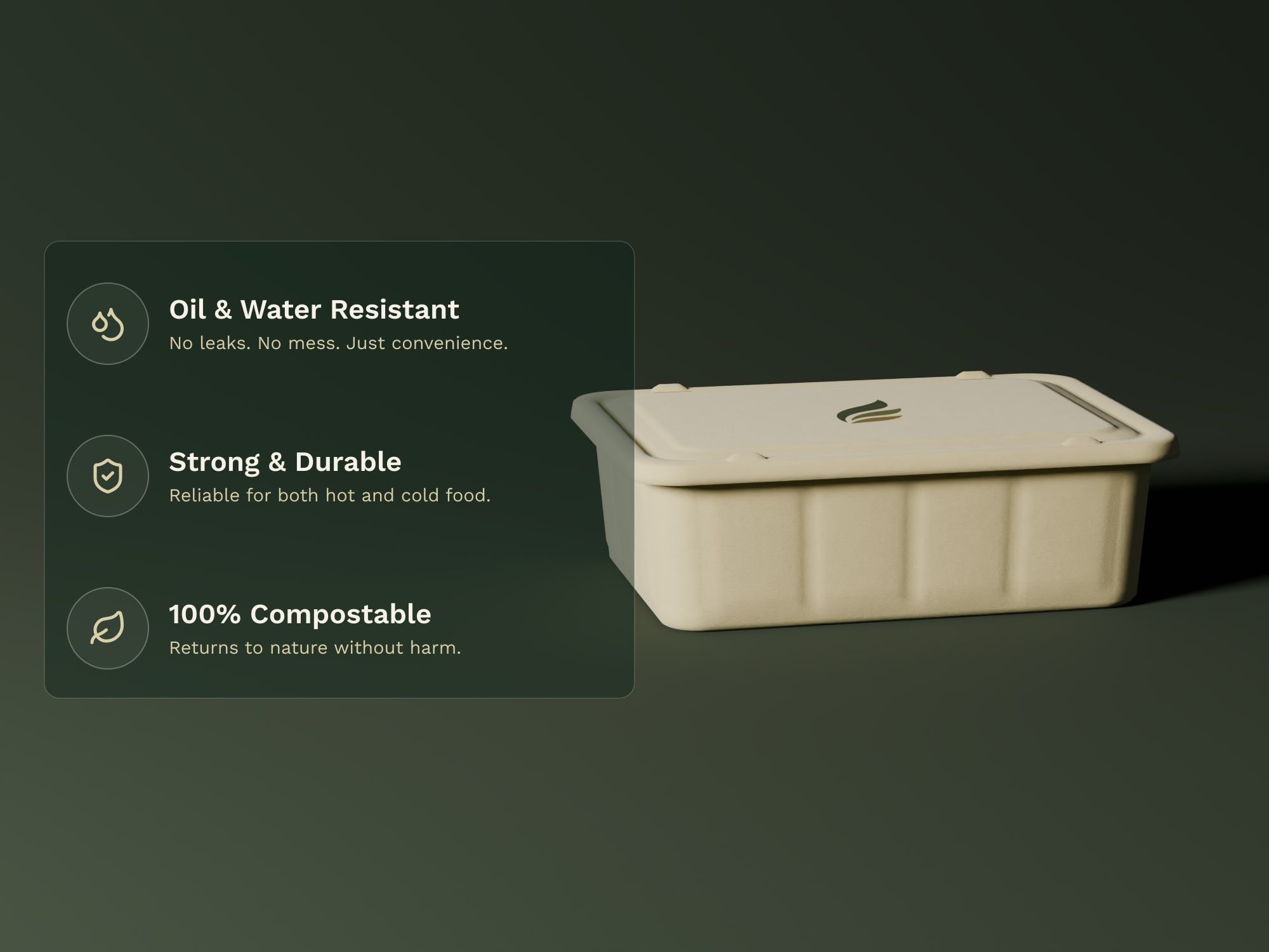 750ml Rectangular Anti-Leak Container with Lid, key features