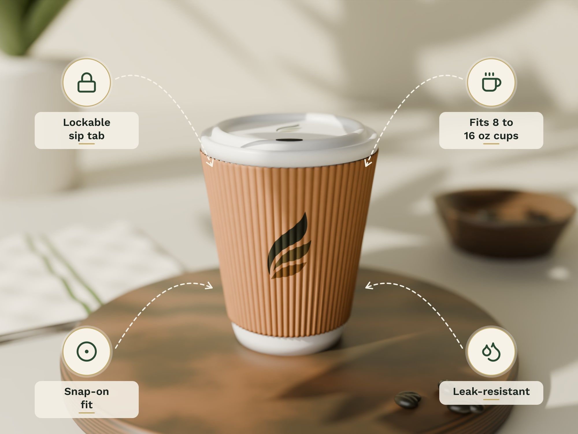 Sipper Lids, White, key features
