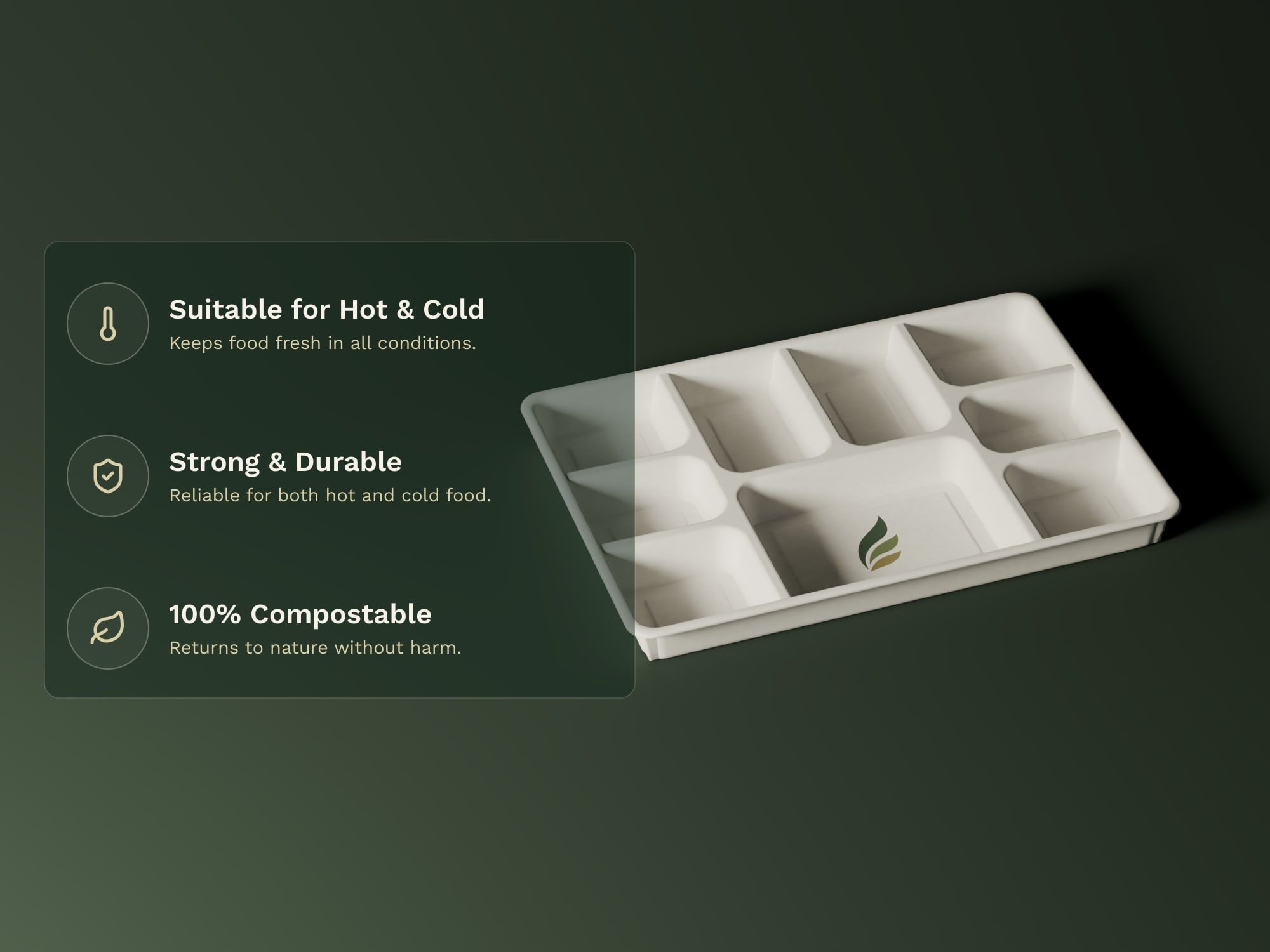 9-Compartment Meal Tray, key features