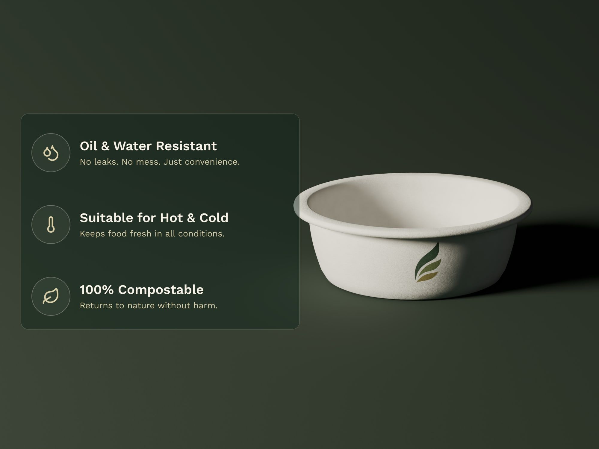 12 oz Round Bowl, key features