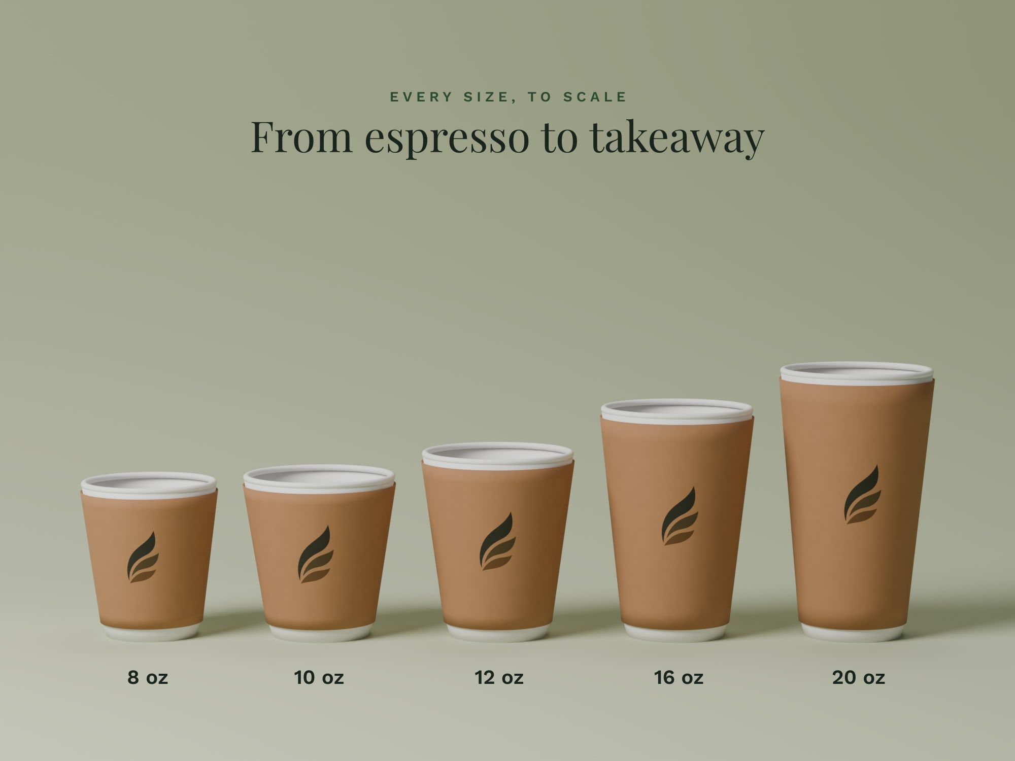 Double Wall Paper Cups, sizes