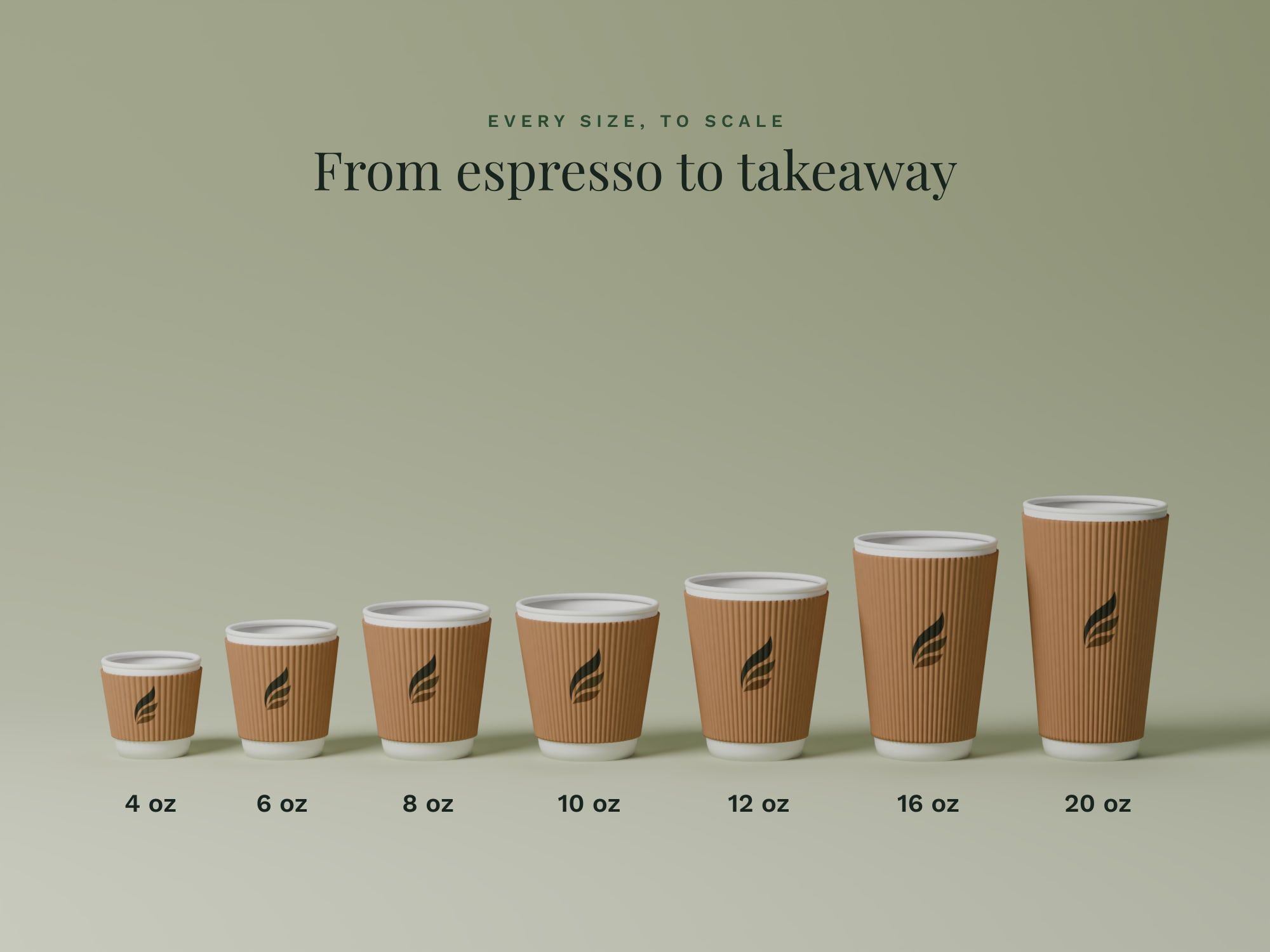 Ripple Wall Paper Cups, sizes