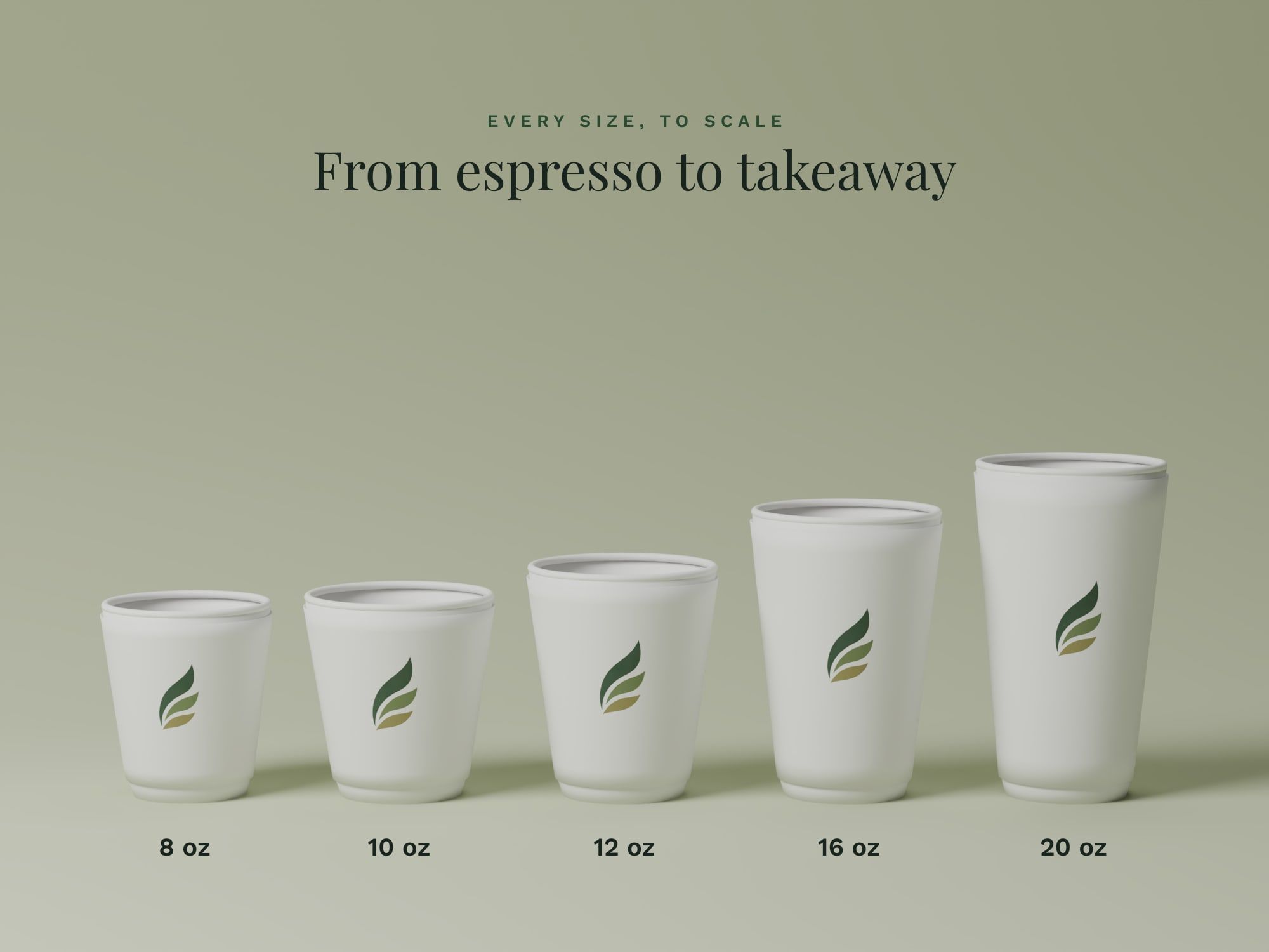 Double Wall Paper Cups, White, sizes